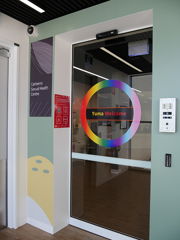 CSHC at the Canberra Hospital welcome sign on the door
